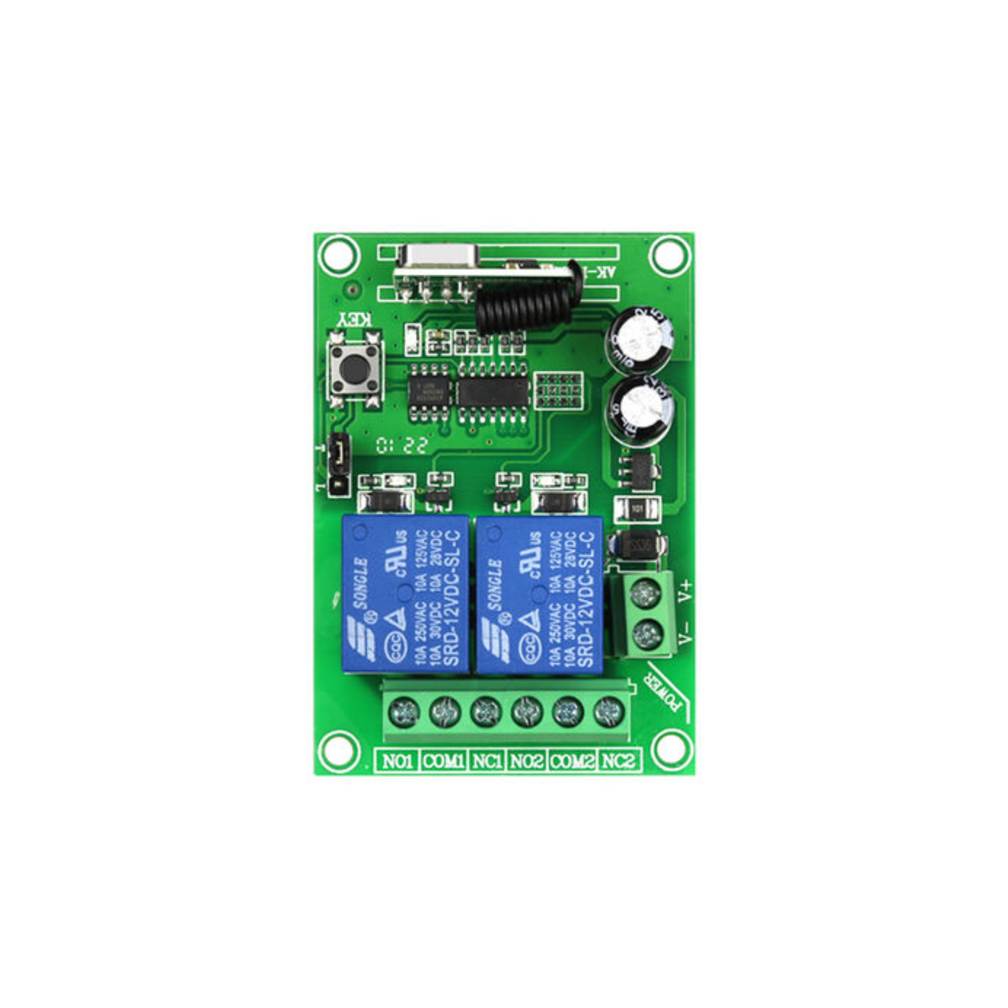 Remote Receiver 2CH 433MHz 12V