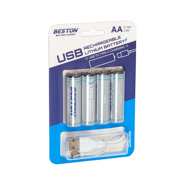 Battery AAX4 Rechargable type-c