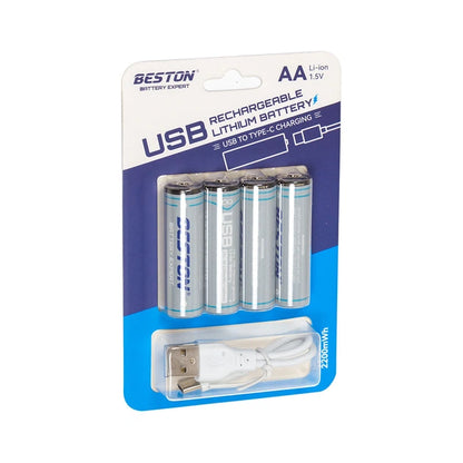 Battery AAX4 Rechargable type-c