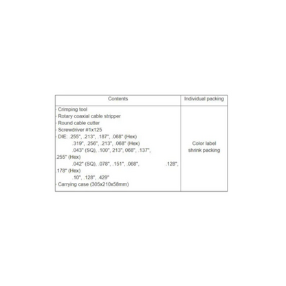 Coxial Cable Crimping Tool 6PK-330K