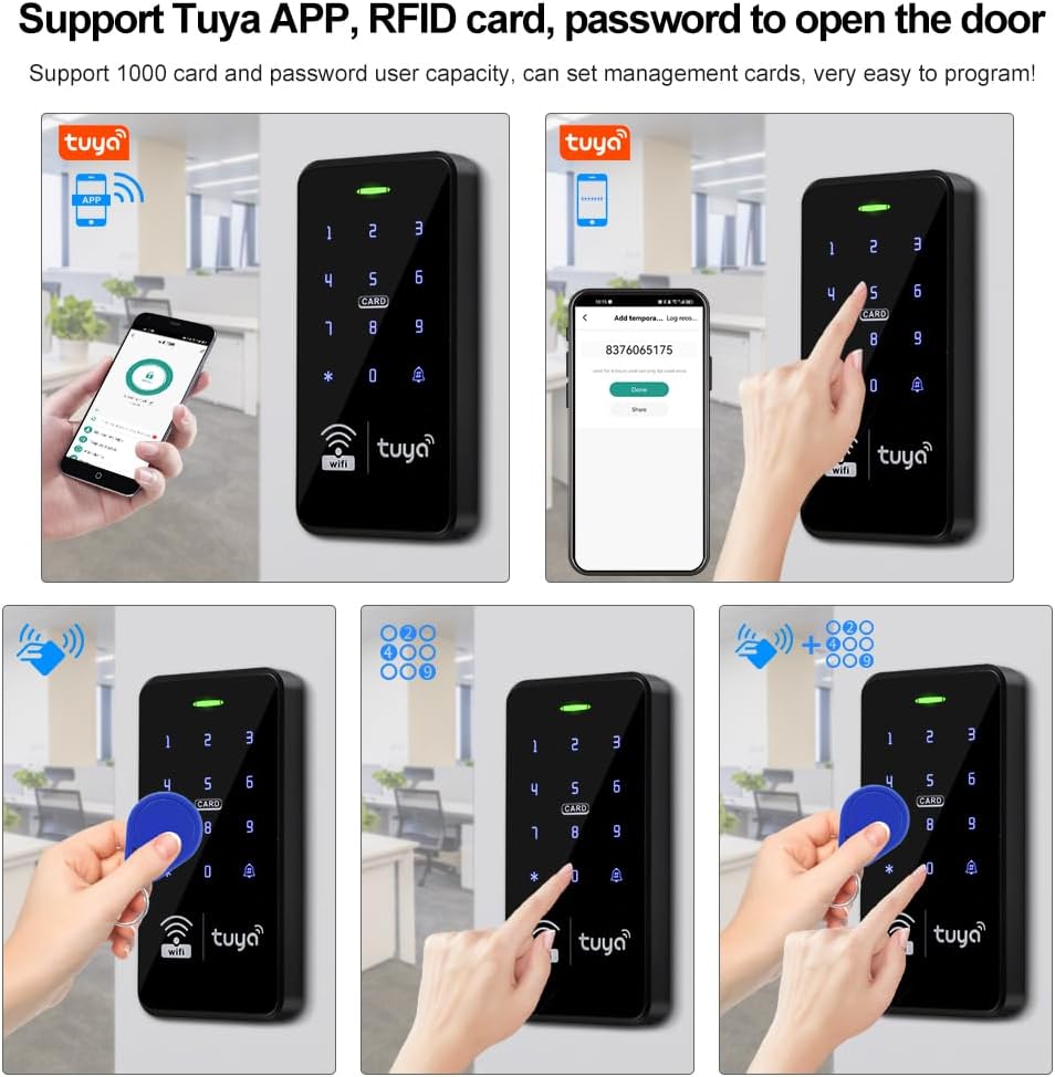 Tuya Smart Door Access Controller – RFID & Mifare, Touch Keypad