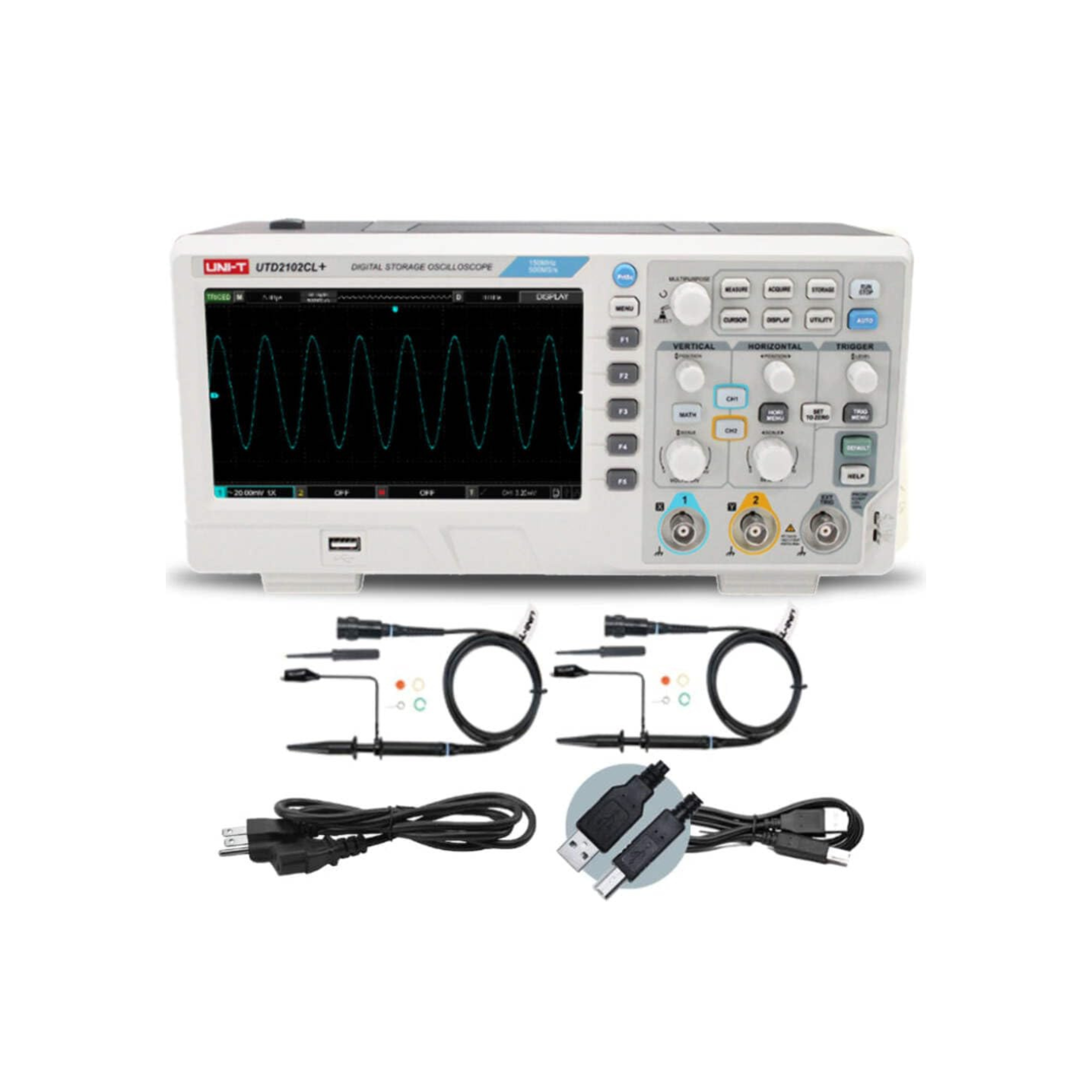 Lb Telecom UNI-T UTD2102CL+ Oscilloscope 100MHZ 500MS/s – RF Telecom LB