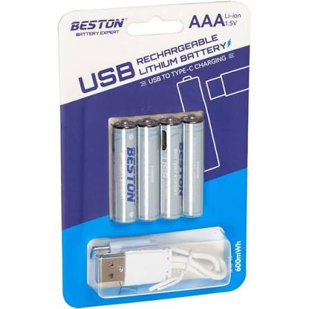 Battery Beston AAAX4 Rechargable typce-c